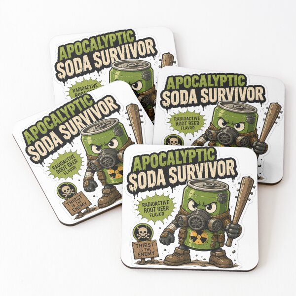 Item preview, Apocalyptic Soda Survivor Funny Sticker | Wasteland Snack Warrior Cartoon designed and sold by Snackwave Ninety.
