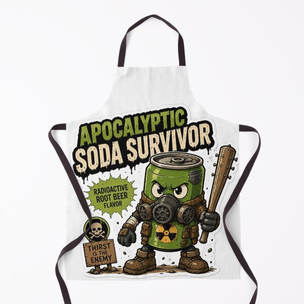 Item preview, Apocalyptic Soda Survivor Funny Sticker | Wasteland Snack Warrior Cartoon designed and sold by Snackwave Ninety.