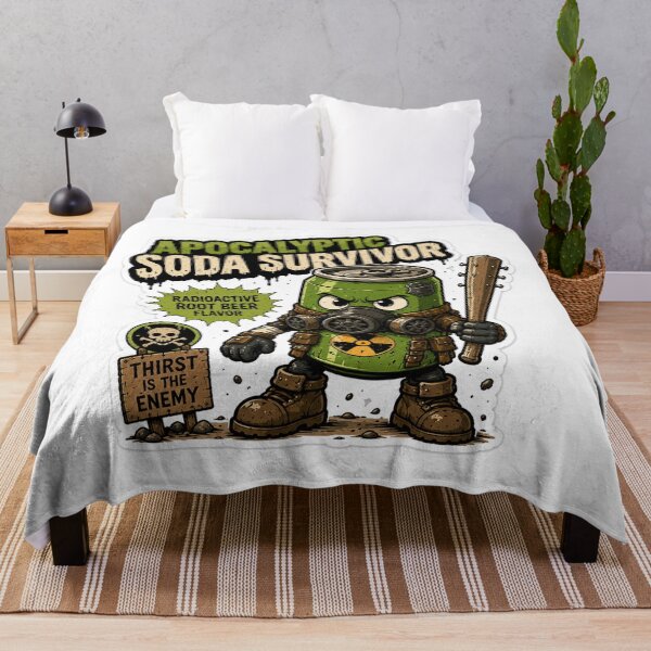 Item preview, Apocalyptic Soda Survivor Funny Sticker | Wasteland Snack Warrior Cartoon designed and sold by Snackwave Ninety.