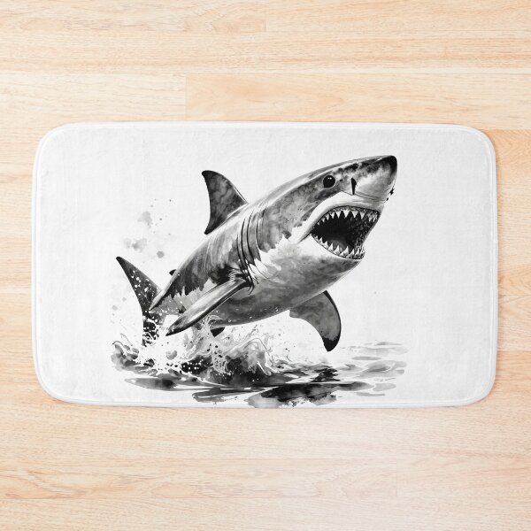 Item preview, Fierce Great White Shark Watercolor Art designed and sold by Exodoi.