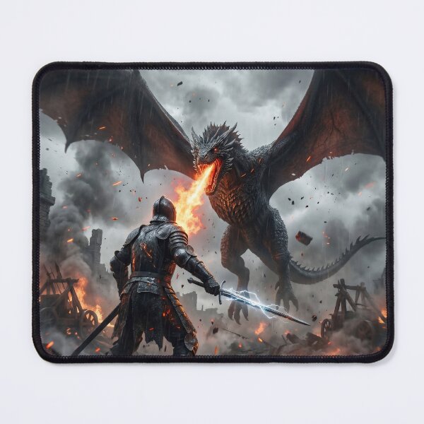Item preview, Dragon Slayer – Dark Fantasy Knight Art designed and sold by LifeToPrints.