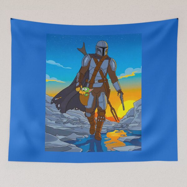 Item preview, Mando and Baby Yod@ Springfield Drawing Style designed and sold by G-A-D-U.