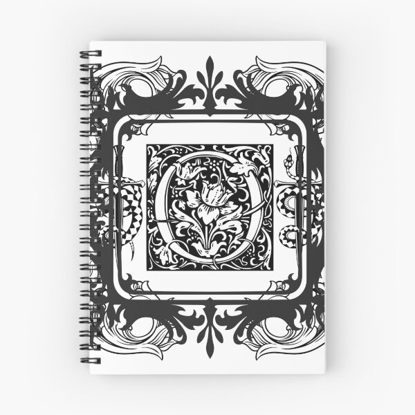 Item preview, Elegant Gothic Floral Monogram Frame Black and White Vintage Ornamental Design designed and sold by DervoTeck2767.