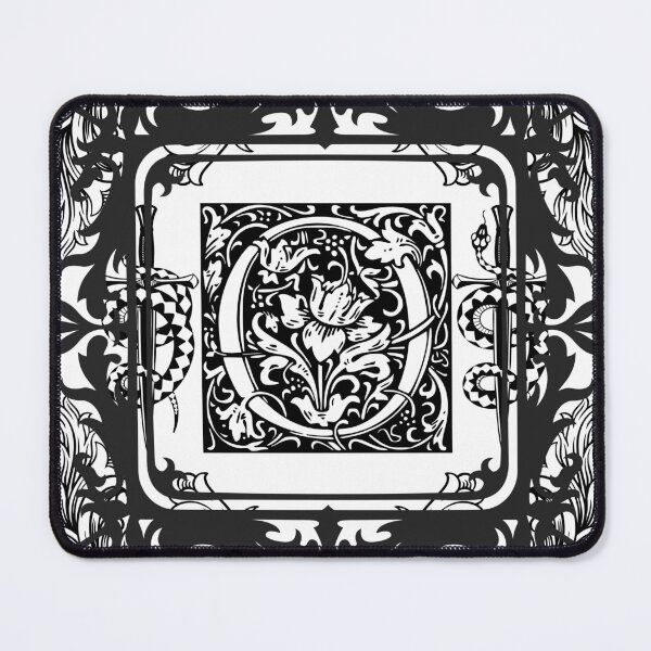 Item preview, Elegant Gothic Floral Monogram Frame Black and White Vintage Ornamental Design designed and sold by DervoTeck2767.