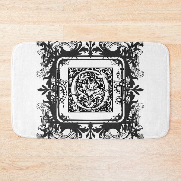 Item preview, Elegant Gothic Floral Monogram Frame Black and White Vintage Ornamental Design designed and sold by DervoTeck2767.