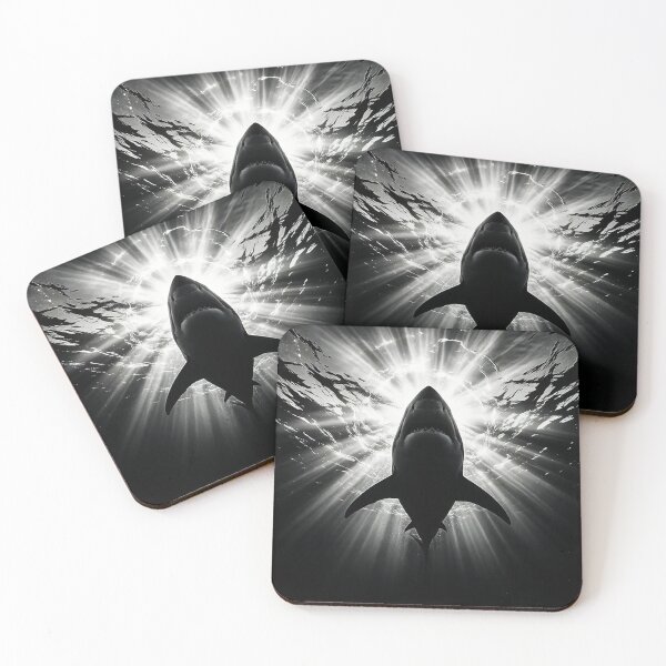 Item preview, Great White Shark Sunburst Underwater Art designed and sold by Exodoi.