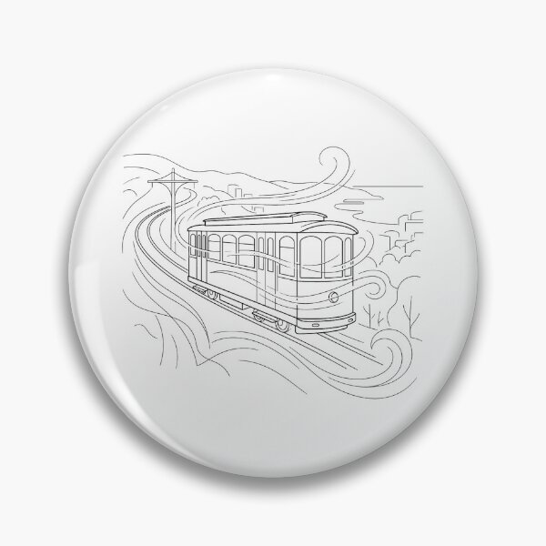Item preview, Minimalist Wellington Cable Car Wind Line Art designed and sold by DuckOddity.