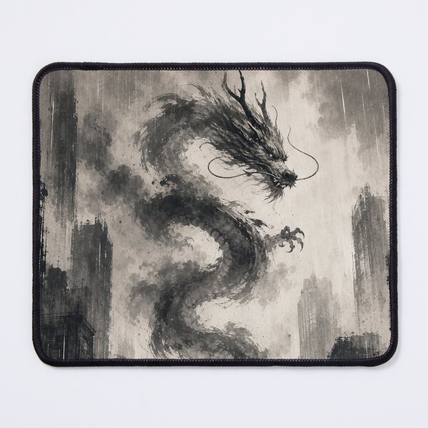 Item preview, Rain Dragon Ink Wash Wall Art designed and sold by oddpawstudio.