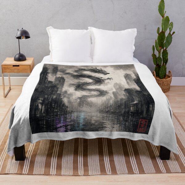 Item preview, Rain Dragon Ink Wash Wall Art designed and sold by oddpawstudio.
