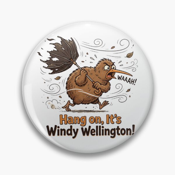 Item preview, Funny Kiwi Bird Blown Umbrella Windy Wellington designed and sold by DuckOddity.