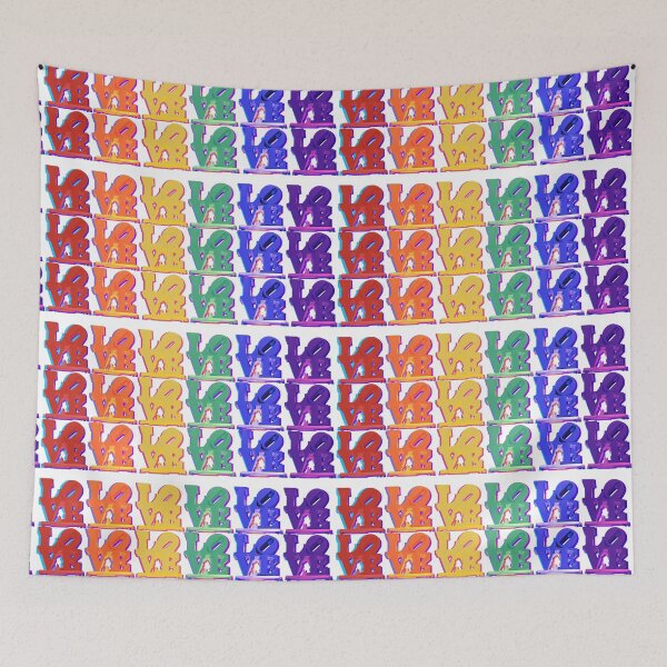 Item preview, LOVE in rainbow designed and sold by FeralCatDad.