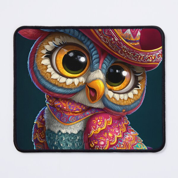Item preview, Adorable Owl in Traditional Mexican Hat Attire designed and sold by Artessie.