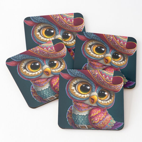 Item preview, Adorable Owl in Traditional Mexican Hat Attire designed and sold by Artessie.