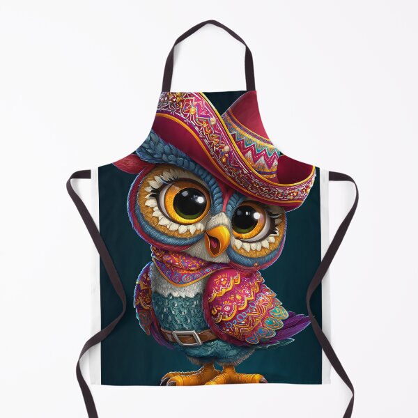 Aperçu de l'œuvre Adorable hibou portant un chapeau mexicain traditionnel créée et vendue par Artessie.