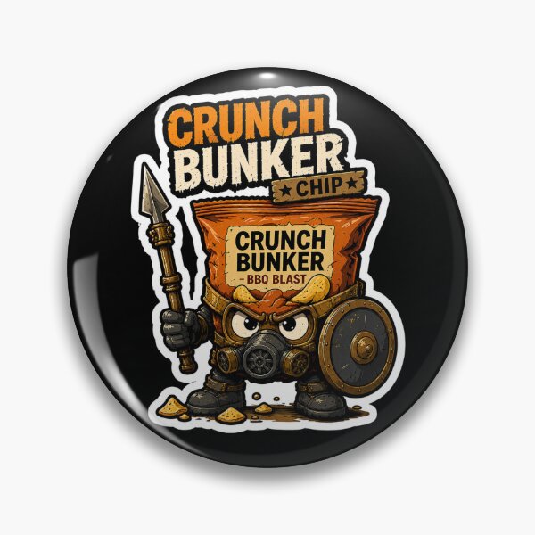 Item preview, Crunch Bunker Chip Funny Sticker | Wasteland Potato Chip Survivor designed and sold by Snackwave Ninety.
