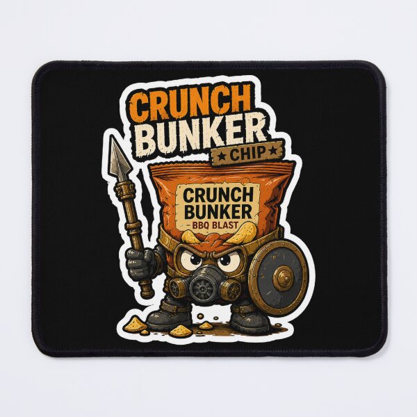 Item preview, Crunch Bunker Chip Funny Sticker | Wasteland Potato Chip Survivor designed and sold by Snackwave Ninety.