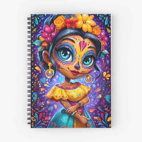 Item preview, Colorful Day of the Dead Girl with Floral Accents designed and sold by Artessie.