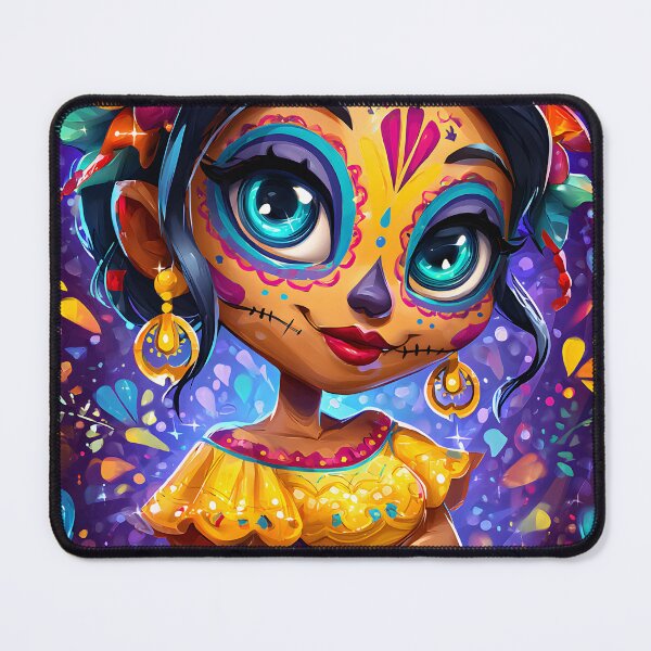 Item preview, Colorful Day of the Dead Girl with Floral Accents designed and sold by Artessie.