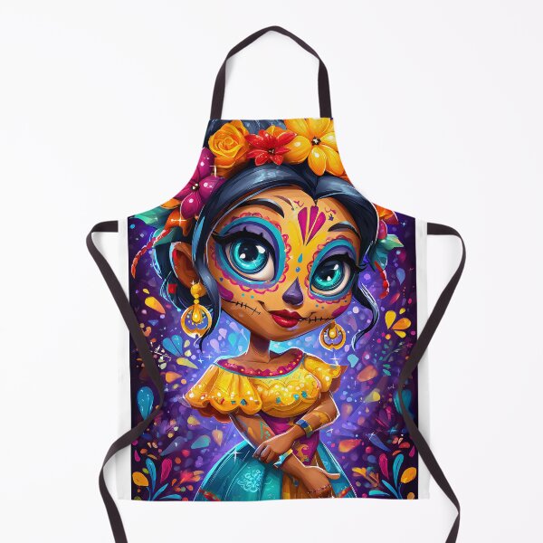 Item preview, Colorful Day of the Dead Girl with Floral Accents designed and sold by Artessie.