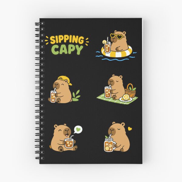 Item preview, Sipping Capy - Summer Capybara Tea Sticker Pack Tee designed and sold by RedStreamStudio.