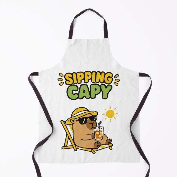 Item preview, Sipping Capy - Summer Capybara Tea Sticker Pack Tee designed and sold by RedStreamStudio.