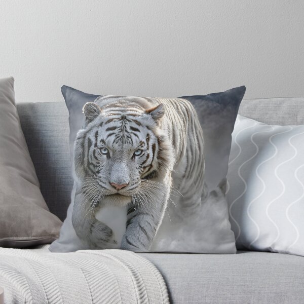 Item preview, Majestic White Tiger Walking Through Misty Landscape designed and sold by Artessie.