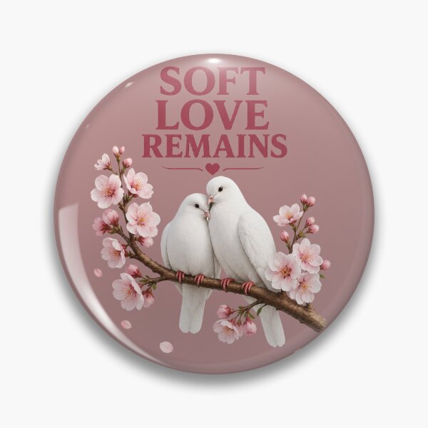 Item preview, Soft Love Remains, Romantic Dove Aesthetic Quote Design designed and sold by JagrDesigns.