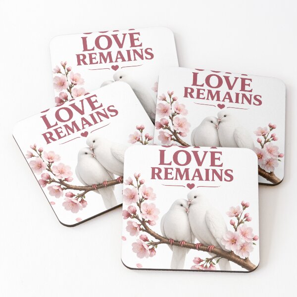 Item preview, Soft Love Remains, Romantic Dove Aesthetic Quote Design designed and sold by JagrDesigns.