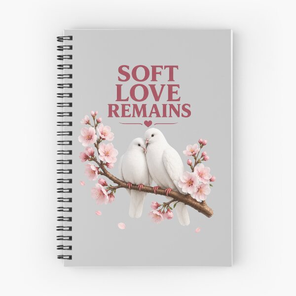 Item preview, Soft Love Remains, Romantic Dove Aesthetic Quote Design designed and sold by JagrDesigns.