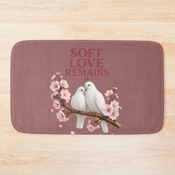 Item preview, Soft Love Remains, Romantic Dove Aesthetic Quote Design designed and sold by JagrDesigns.