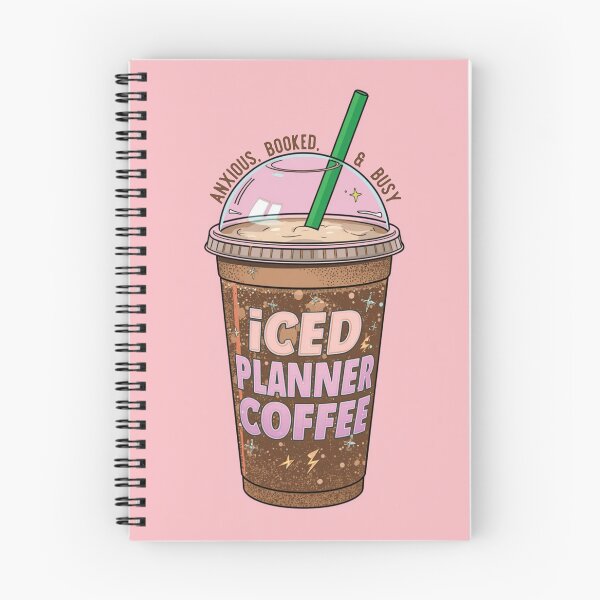Item preview, Retro Iced Planner Coffee Illustration designed and sold by GirlyVision.