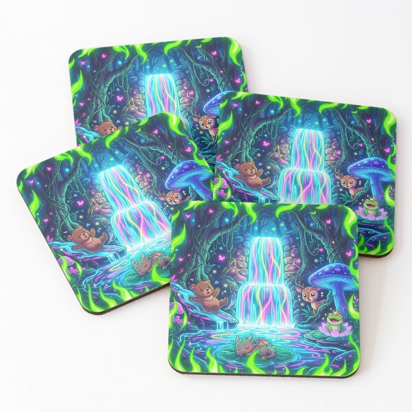 Item preview, Funny Kids Anime Nature Green Neon Flame Frame Cute Cartoon Forest Design designed and sold by DervoTeck2767.
