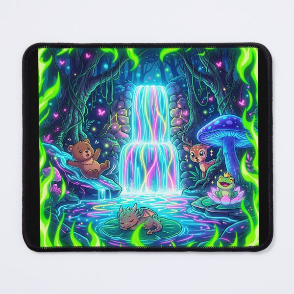 Item preview, Funny Kids Anime Nature Green Neon Flame Frame Cute Cartoon Forest Design designed and sold by DervoTeck2767.