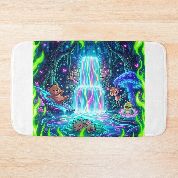 Item preview, Funny Kids Anime Nature Green Neon Flame Frame Cute Cartoon Forest Design designed and sold by DervoTeck2767.