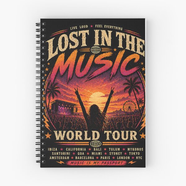 Item preview, Lost In The Music World Tour Vintage Festival Sunset T-Shirt designed and sold by Digital Culture Studio.