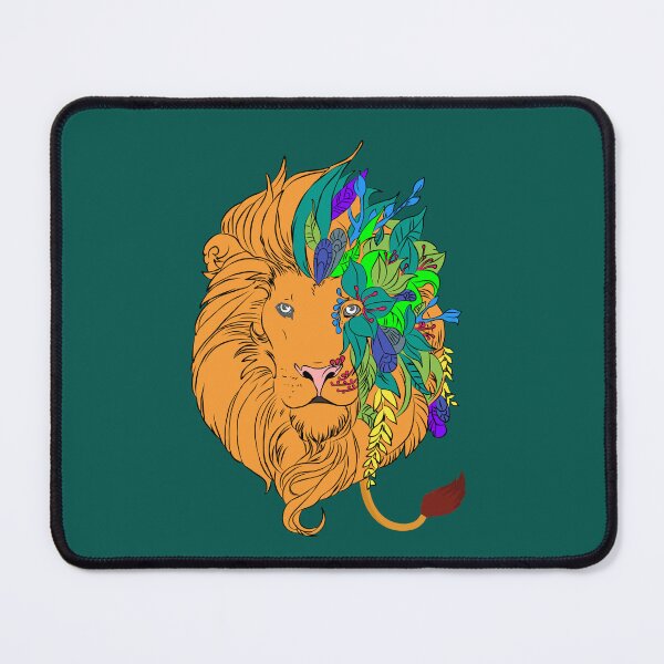 Item preview, Floral Lion Head Art - Colorful Nature King Illustration Boho Jungle Animal Design designed and sold by LunaPrintCo.