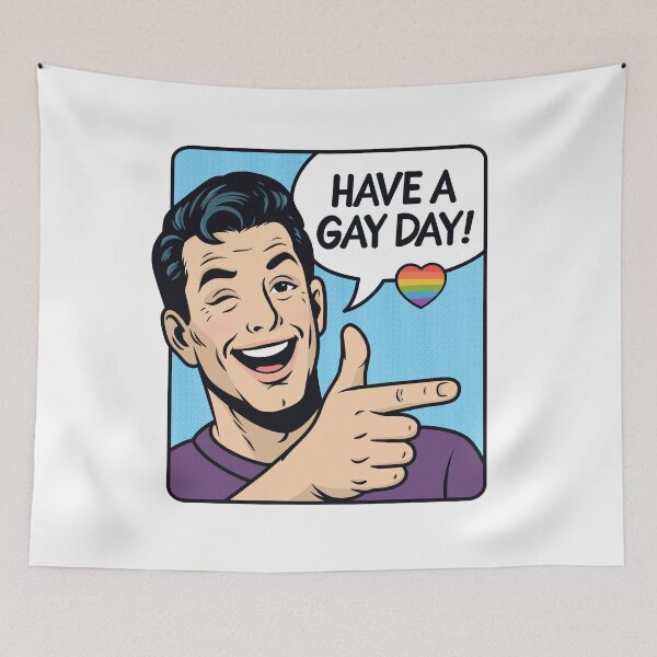 Item preview, Retro Pop Art Have A Gay Day designed and sold by Anne97s.
