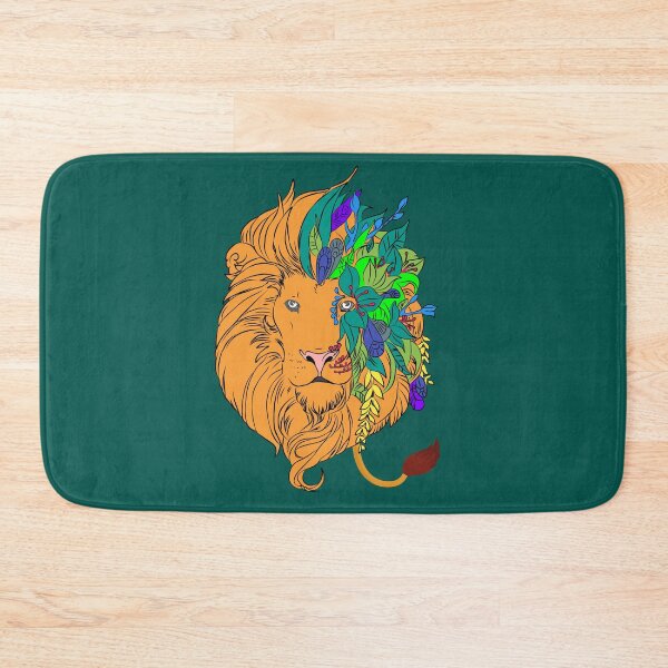 Artikelvorschau, Floral Lion Head Art - Colorful Nature King Illustration Boho Jungle Animal Design entworfen und verkauft von LunaPrintCo.