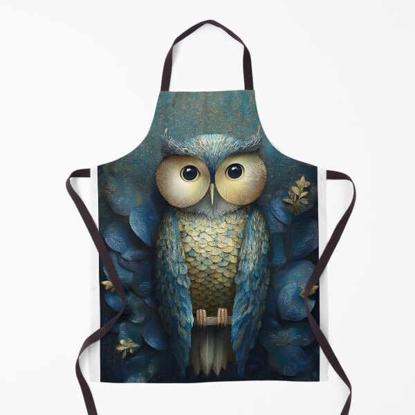 Item preview, Whimsical Owl in a Blue Floral Background designed and sold by Artessie.