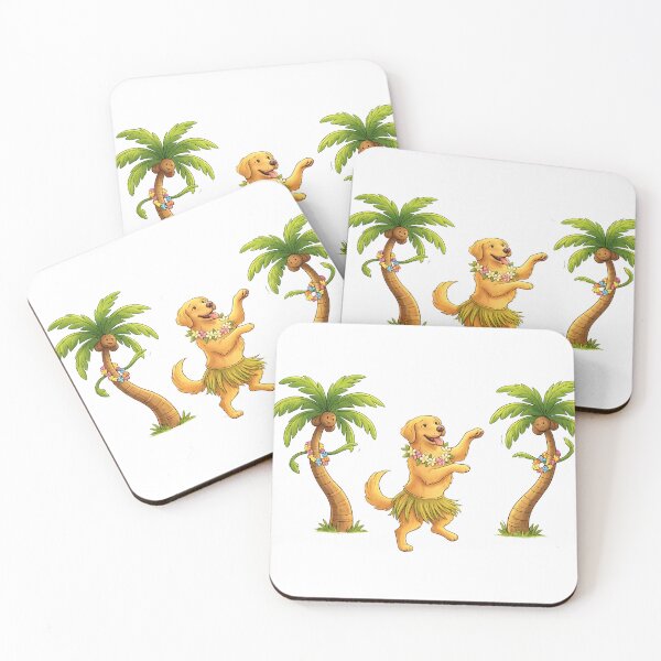 Item preview, Cute Hawaiian Dancing Dog Tropical Cartoon Aesthetic designed and sold by josflo12.