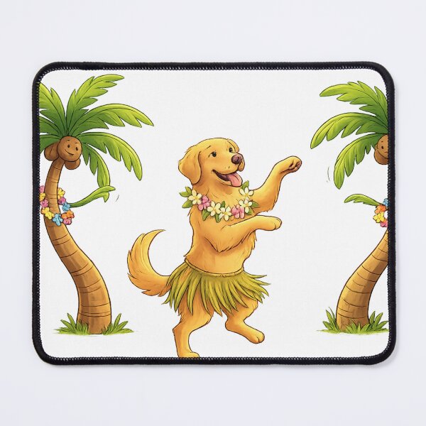 Item preview, Cute Hawaiian Dancing Dog Tropical Cartoon Aesthetic designed and sold by josflo12.