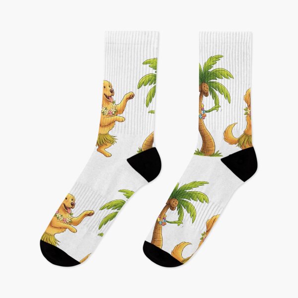 Item preview, Cute Hawaiian Dancing Dog Tropical Cartoon Aesthetic designed and sold by josflo12.