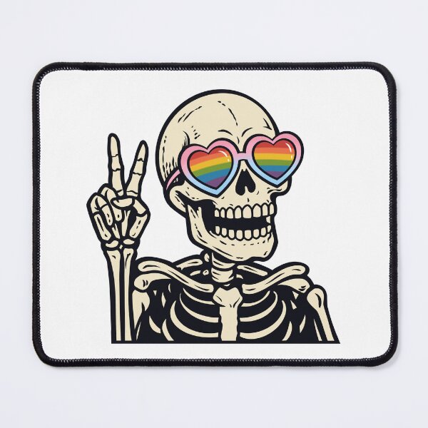 Item preview, Retro Skeleton Rainbow Heart Glasses Pride designed and sold by Anne97s.