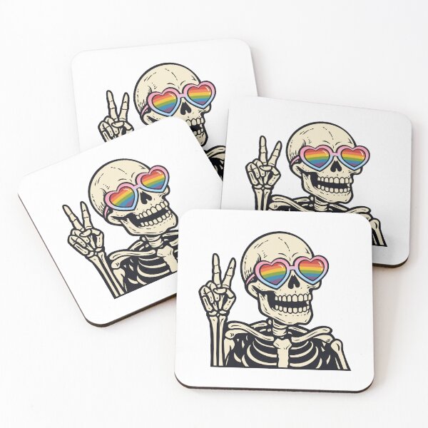 Item preview, Retro Skeleton Rainbow Heart Glasses Pride designed and sold by Anne97s.