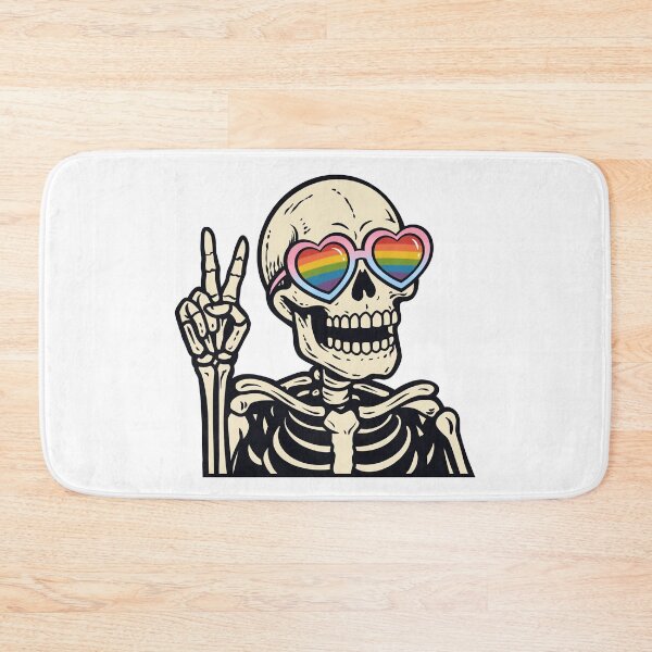 Item preview, Retro Skeleton Rainbow Heart Glasses Pride designed and sold by Anne97s.