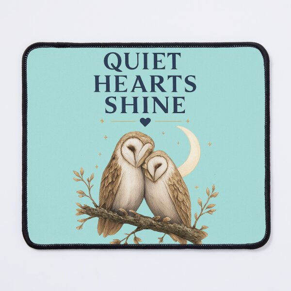 Item preview, Quiet Hearts Shine, Romantic Owl Moonlight Aesthetic Design designed and sold by JagrDesigns.