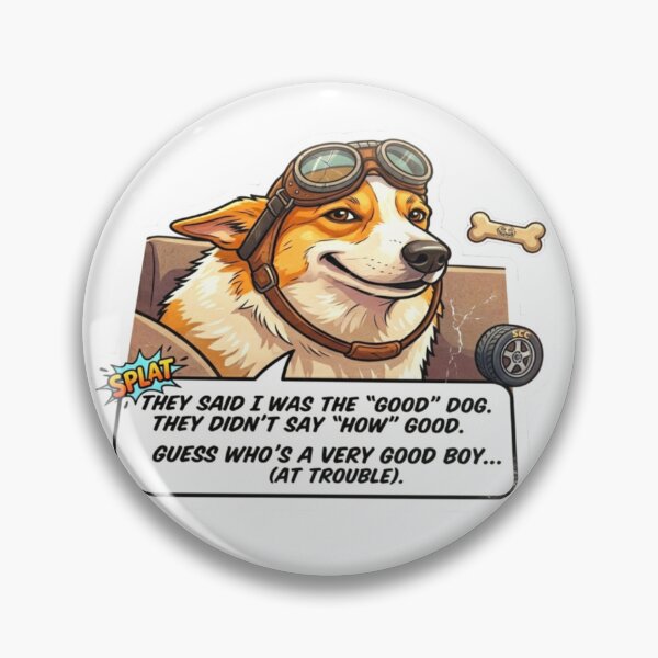 Item preview, Corgi Pilot Very Good Boy At Trouble Sticker designed and sold by ExploreAura Studio.