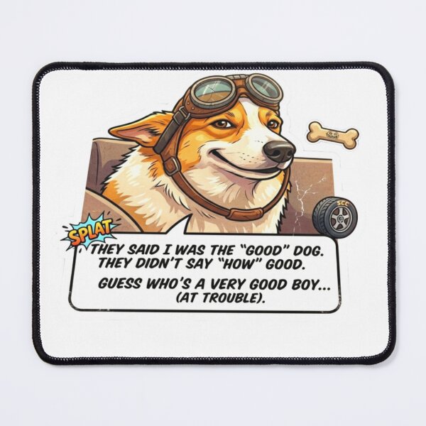 Item preview, Corgi Pilot Very Good Boy At Trouble Sticker designed and sold by ExploreAura Studio.