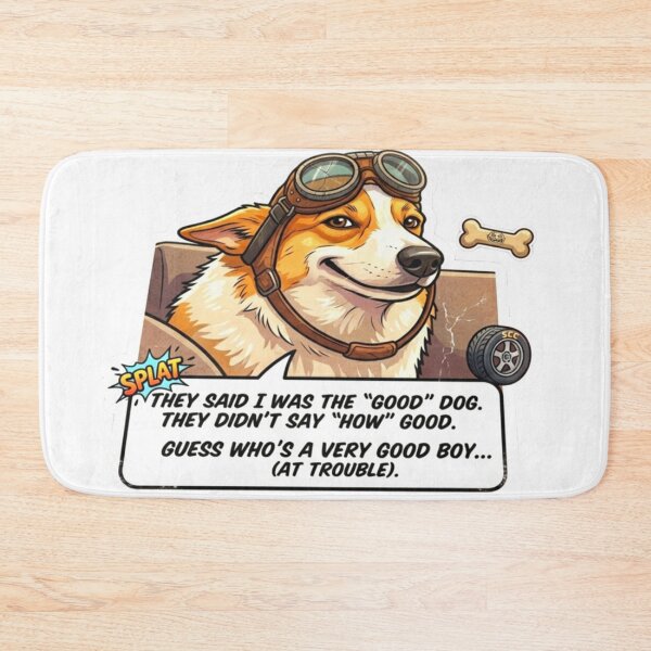 Item preview, Corgi Pilot Very Good Boy At Trouble Sticker designed and sold by ExploreAura Studio.