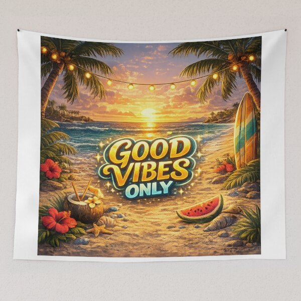 Item preview, Good Vibes Only Tropical Beach Sunset designed and sold by AONLINE  .